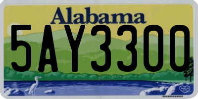 AL license plate 5AY3300