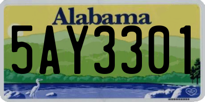 AL license plate 5AY3301