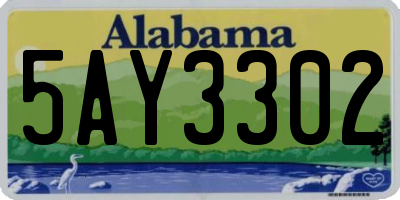 AL license plate 5AY3302