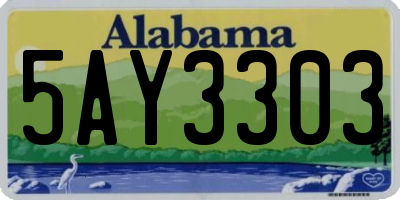AL license plate 5AY3303