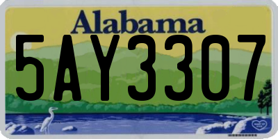 AL license plate 5AY3307