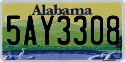 AL license plate 5AY3308