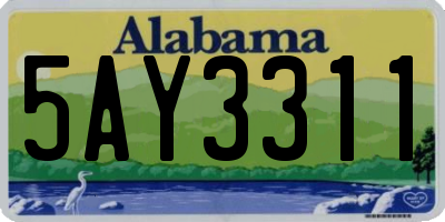 AL license plate 5AY3311