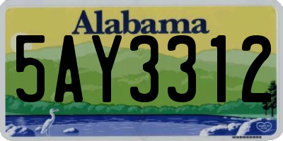 AL license plate 5AY3312