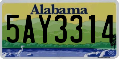 AL license plate 5AY3314
