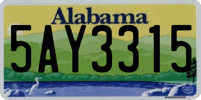 AL license plate 5AY3315