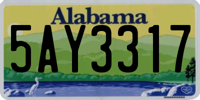 AL license plate 5AY3317