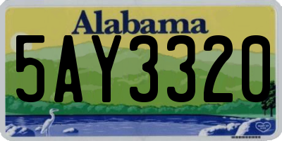 AL license plate 5AY3320