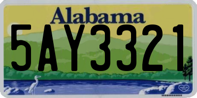 AL license plate 5AY3321