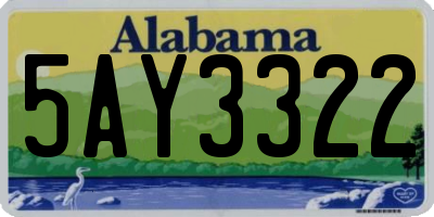 AL license plate 5AY3322