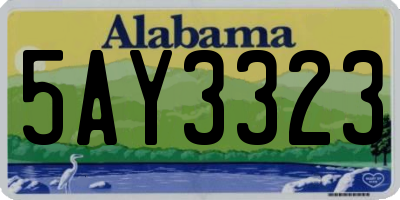 AL license plate 5AY3323