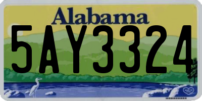 AL license plate 5AY3324