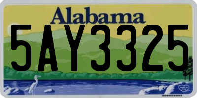 AL license plate 5AY3325
