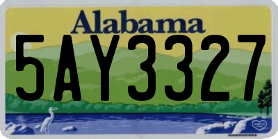 AL license plate 5AY3327