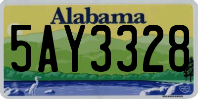 AL license plate 5AY3328