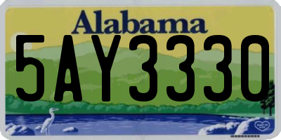 AL license plate 5AY3330