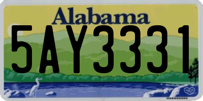 AL license plate 5AY3331