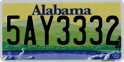 AL license plate 5AY3332