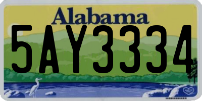 AL license plate 5AY3334
