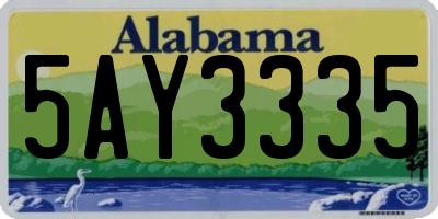 AL license plate 5AY3335