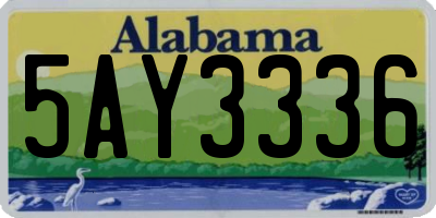 AL license plate 5AY3336