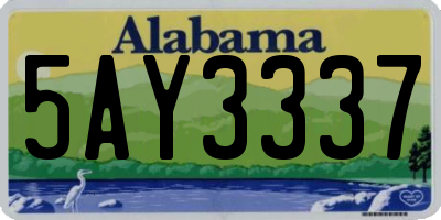AL license plate 5AY3337