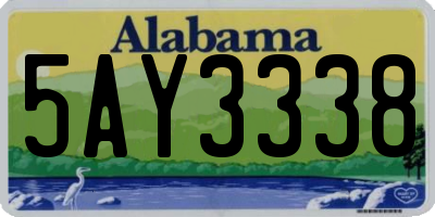 AL license plate 5AY3338