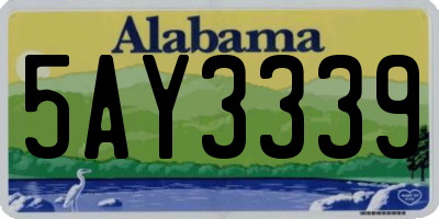 AL license plate 5AY3339