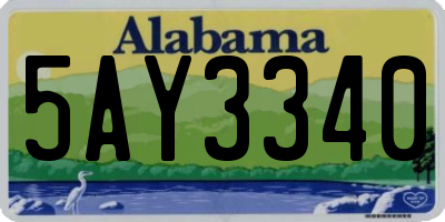 AL license plate 5AY3340
