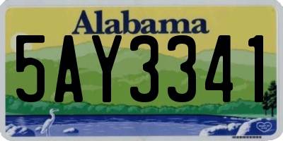 AL license plate 5AY3341