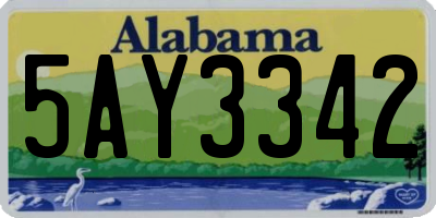 AL license plate 5AY3342