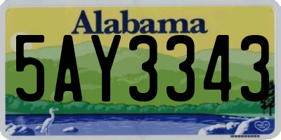 AL license plate 5AY3343