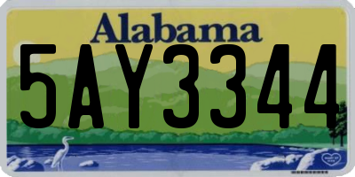 AL license plate 5AY3344