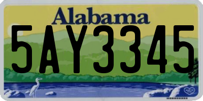 AL license plate 5AY3345