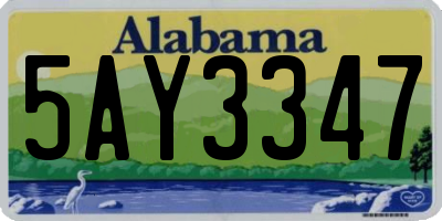 AL license plate 5AY3347
