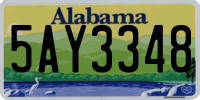 AL license plate 5AY3348