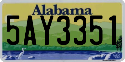 AL license plate 5AY3351