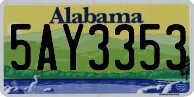 AL license plate 5AY3353