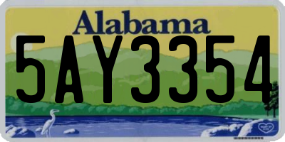 AL license plate 5AY3354