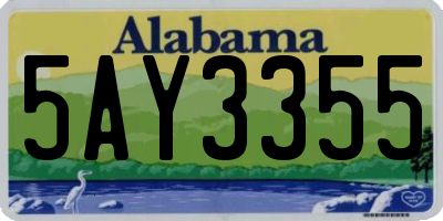 AL license plate 5AY3355