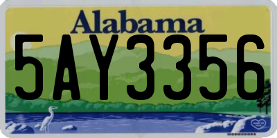 AL license plate 5AY3356