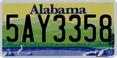 AL license plate 5AY3358