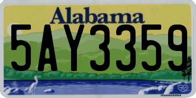 AL license plate 5AY3359
