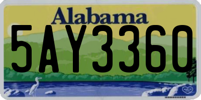 AL license plate 5AY3360