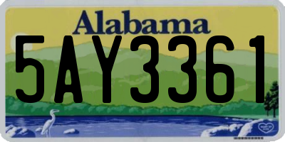 AL license plate 5AY3361