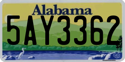 AL license plate 5AY3362