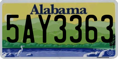 AL license plate 5AY3363