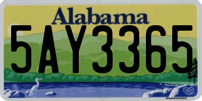 AL license plate 5AY3365