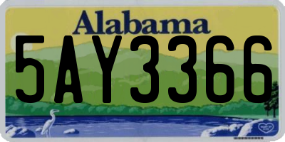 AL license plate 5AY3366