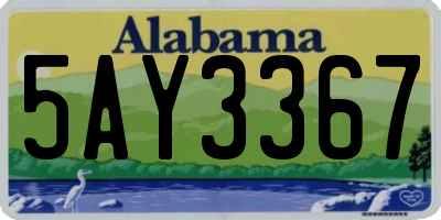 AL license plate 5AY3367